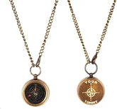 personalized compass necklace for couples